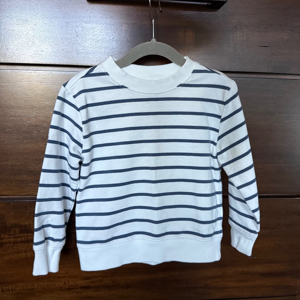 Janie and Jack Striped White and Navy Sweatshirt size 3T